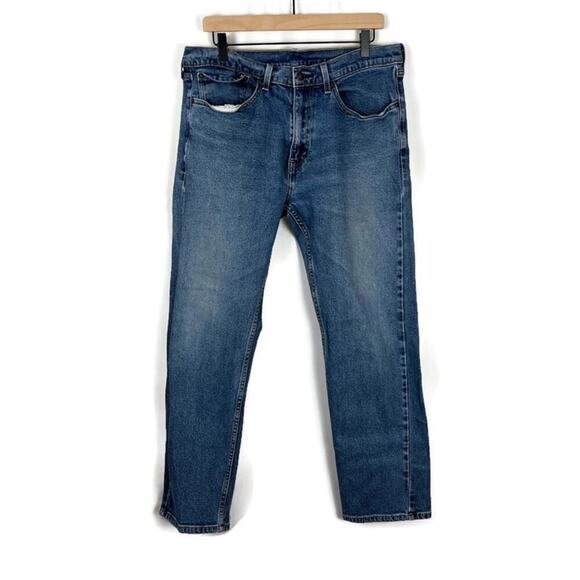 Levi's Men's 505 Denim Jeans Zip Fly Straight Leg Size 34 x 30 Medium Wash - Picture 1 of 11